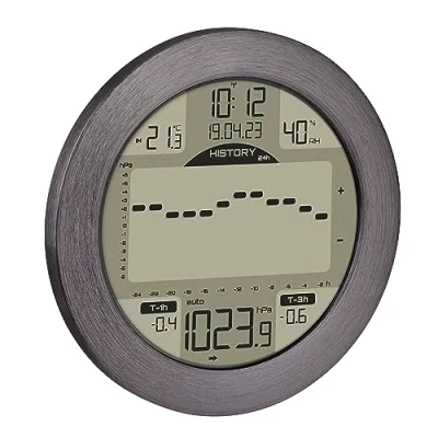 Image de TFA Dostmann Station météo Meteomar, 35.1124.10, pour les navigateurs/bateliers, tendance de la pression, alarme réglable, anthracite