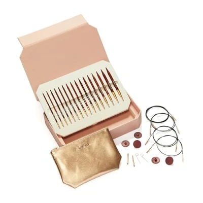 Image de Coffret cadeau KnitPro Deluxe, aiguilles circulaires interchangeables Symfonie Rose, 3,50 8,00 mm plus accessoires