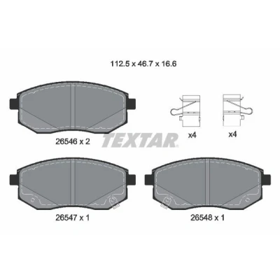 Image de TEXTAR Jeu de plaquettes frein avec indicateur d&#039;usure accessoires 2654601 DACIA: Spring EV
