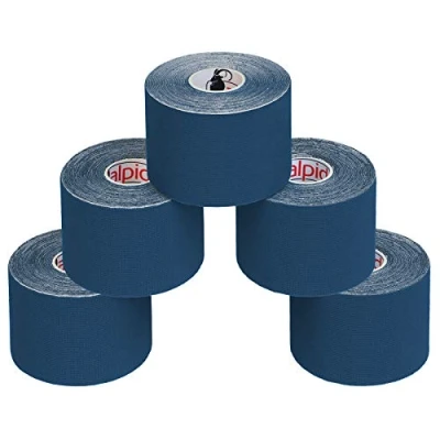 Image de ALPIDEX 5 Rouleaux Ruban Adhésif de Kinésiologie Diverse Couleurs m x 5,0 cm E Book Exemples D&#039;application Bandes Kinesiology Tape, Couleur:bleu foncé