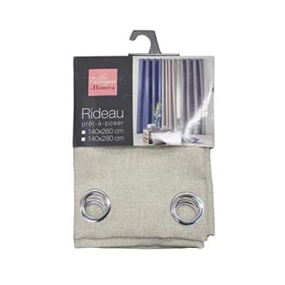Image de douceur d&#039;interieur Select Rideau à œillets, Polyester, Lin, 140 x 260 CM