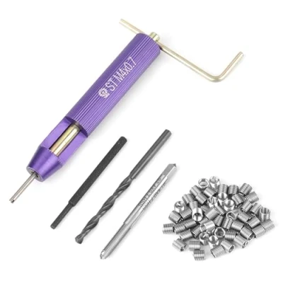 Image de Kit de Réparation des Filetage, 50Pcs Fil Enroulé Hélicoïdal Inserts Filetés en Acier Inoxydable Set M4 x 2D Outil d&#039;Installation Jeu Foret