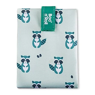 Image de Roll&#039;eat ® sac à goûter, porte sandwich avec emballage réutilisable, aliments respectueux de l&#039;environnement sans BPA, en tissu, Raton laveur Boc&#039;n&#039;Roll Animals