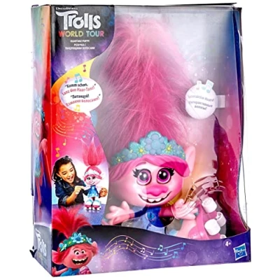 Image de Hasbro DreamWorks Trolls World Tour Poppy Poupée Interactive, parlante et chantante avec Cheveux Mobiles, pour Filles garçons à partir de 4 Ans, Part_B084PTVJ6J, Multicolore