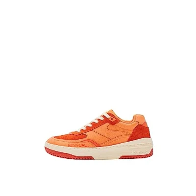 Image de Desigual Retro Chunky Patchwork Baskets basses, Femme, Taille: 38, Orange Cuir / matière synthétique