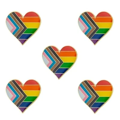 Image de Progress Heart Shape Pride Badge Épinglette Broche 5pcs (Progress Shape)