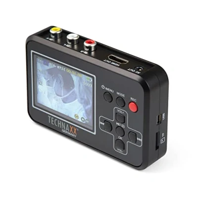 Image de Technaxx Rétro Vidéo Numériseur TX 182 avec écran de 6 cm pour Video8, Hi8, SVHS, VHS, VCD, DVD, VCR, DV Vidéos Directement sur Carte mémoire, numérisez Vos Anciens Films Facilement et Rapidement
