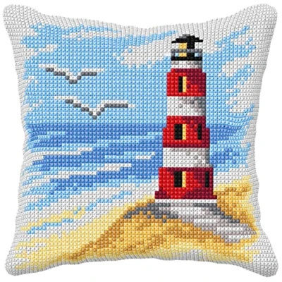 Image de Orchidea Kit de Coussin à Broder au Point Croix Phare Toile Imprimée 4.5 Compter Pour Adultes 30.99026