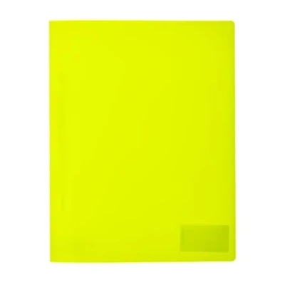 Image de HERMA 19636 Lot de 3 chemises A4 en plastique robuste avec porte nom et poche Jaune fluo translucide