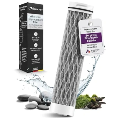 Image de filtre de rechange pour bouteille d&#039;extérieur BERGKVIST® FJÄLLKLAR (500 ml) : AHLSTROM® eau potable propre