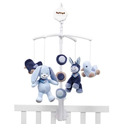 Image de Nattou Mobile avec Peluche Musicale Alex et Bibou, Berceuse Douce &quot;La Le Lu&quot;, 7 x 31 37 cm, Bleu