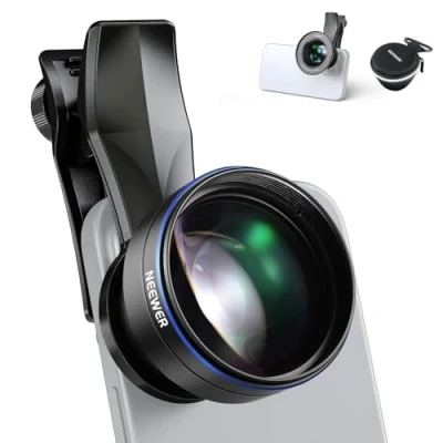 Image de NEEWER Objectif Macro 105mm avec Clip d&#039;Objectif de Téléphone à Filetage 17mm et Bague d&#039;Adaptation Filtre 67mm, Adapté la Photographie Mobile, LS 26 Pro