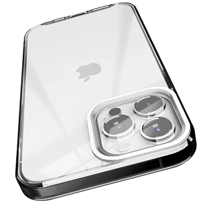 Image de elago Coque Hybride Transparente Compatible avec iPhone 13 Pro Max (6.7&quot;), Technologie PC + TPU, Étui Anti Jaunissant, Protection Complète du Corps Pare Chocs Antichoc (Noir)