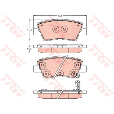 Image de TRW GDB2242 Jeu de plaquettes frein avec indicateur d&#039;usure KIA: Stonic 3/5 portes