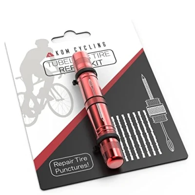 Image de KOM Cycling Kit de Réparation pneus sans Chambre à air pour vélos 8 Couleurs ! Répare Les crevaisons VTT et vélo Route . Facile (Bleu)
