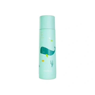 Image de Miniland Thermos Bébé pour Liquides 500ml en Acier Inoxydable, Maintient la Température Plus de 24h, Fermeture Hermétique et Système Anti Goutte (Whaley)
