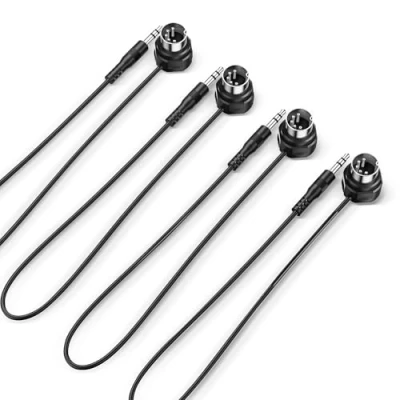 Image de CME TRS MIDI Cable 4 Pack Câble droit Type A (3.5mm 1/8&quot;) vers DIN 5 broches coudées, 1FT / 30CM Parfait pour les espaces compacts et le patching