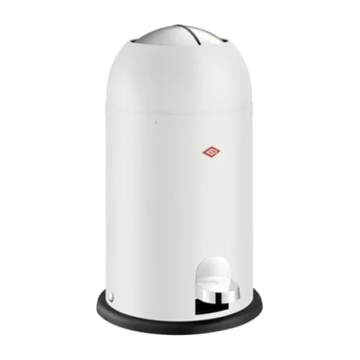Image de WESCO Poubelle Kickmaster Junior de couleur blanc mat, tôle d&#039;acier revêtue par pulvérisation, amortisseur intégré, volume 12 litres, insert en plastique, clapet d&#039;insertion