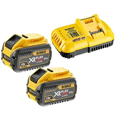 Image de Dewalt DCB548 Lot de 2 batteries XR Flexvolt 12 Ah 18 V/54 V + chargeur DCB118 Flev Volt
