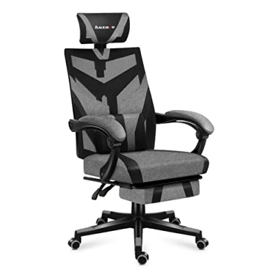 Image de huzaro Combat 5.0 Chaise Gamer Ergonomique pour Un Poste PC Gaming Repose Pieds Coussin Lombaire Appuie tête réglable Charge maximale 140 kg Angle d&#039;inclinaison de 90 à Gris