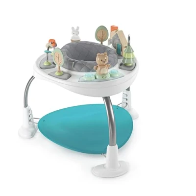 Image de Ingenuity, Centre d&#039;activités évolutif 2en1 et table de jeu, Spring &amp; Sprout, First Forest, sons lumières, 11 activités interactives, hauteur réglable, 6 24 mois