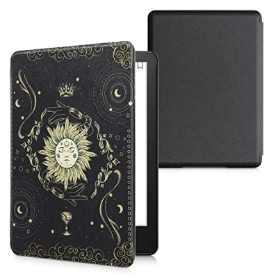 Image de kwmobile Etui Compatible avec Kindle Paperwhite 11e génération Étui à Rabat magnétique Tablette eReader Similicuir pour Bleu foncé Jaune Noir