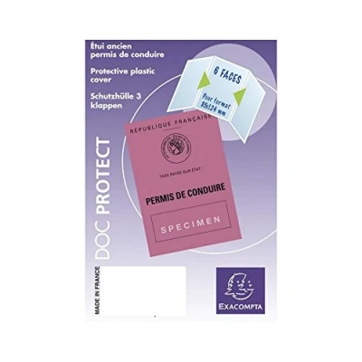 Image de Exacompta : Etui de Protection Permis Conduire Français Format 8.5 x 12.4cm