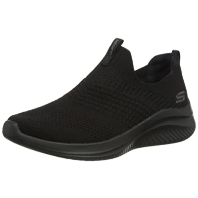 Image de Skechers Femme Ultra Flex 3.0 Classy Charm Basket, Bordure en Tricot Noir, 41 EU