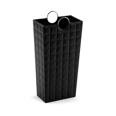 Image de Versa Poirot Porte Parapluie pour l&#039;Entrée, Chambre ou Hall, Moderne, Dimensions (H x l L) 53 16 28 cm, Similicuir, Couleur: Noir