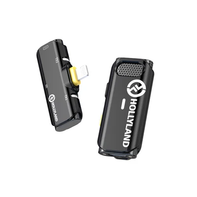 Image de Hollyland Lark C1 Micro Cravate sans Fil pour iPhone/iPad Certifié MFi Plug&amp;Play Suppression Bruit Playback avec RX Branché Autonomie Ultra Longue 32h Audio Hi FI Lavalier Super Léger Portable (Solo)