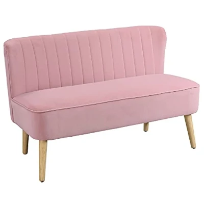 Image de HOMCOM Canapé lit 2 places en tissu imitation velours et mousse Vert foncé 117 x 56,5 77 cm