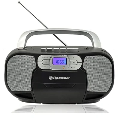 Image de Roadstar RCR 4635UMP/BK Radio CD Cassette Portable, Numerique PLL FM, Lecteur MP3, USB, AUX in, Sortie Casque, Noir