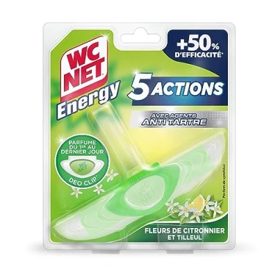 Image de WC Net Energy Bloc Anti tartre 5 Actions Fleurs de Citronniers &amp; Tilleul 38 g