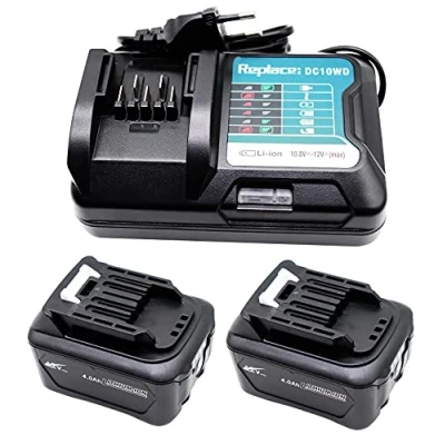 Image de GOLEMON® 12V 2X 4.0Ah BL1041B Batterie + Chargeur DC10WD DC10SB pour BL1016 BL1021B BL1020B BL1040B Outil Makita DF031D DF0331D TD110D JR103D JR105D MP100DZ HSS01D HP332D