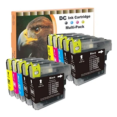 Image de D&amp;C 10x Cartouches d&#039;encre compatibles pour Brother LC 980/1100 DCP 185C 385C 395CN 585CW 6690CW J615W J715W MFC 490CW 5490CN 5895CW 6890CDW 795CW 990CW