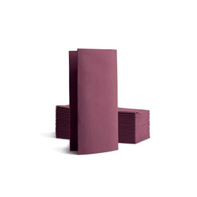 Image de Alvotex Chic Airlaid Lot de 50 Serviettes Table jetables 1/8 Plis semblables à du Tissu, 39 x 40 cm, Prune