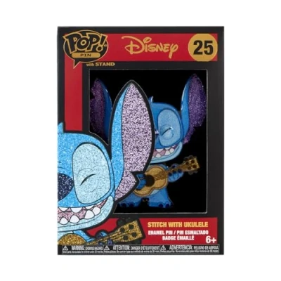 Image de Funko Large Pop! Enamel Pin Disney: Lilo and Stitch with Ukulele &amp; en Émail Broche Fantaisie Mignonne à Collectionner pour Les Sacs Dos et