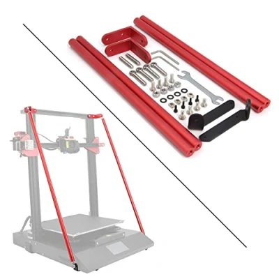 Image de Zeberoxyz Kit de Barres Support Rouges Uniquement pour imprimante 3D CR 10S Pro/CR Pro V2, Mise à Niveau DIY Creality V2 (616 mm)