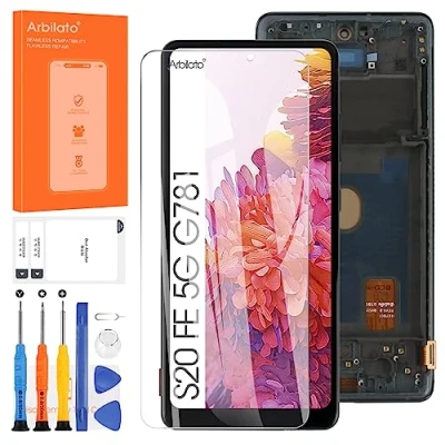 Image de Arbilato Écran de rechange pour Samsung Galaxy S20 FE/S20 FE 5G 2022 SM G781B G781U G781V LCD Digitizer assemblé Remplacement avec outils (noir cadre)