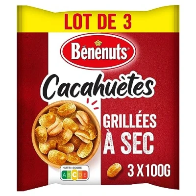 Image de Bénénuts Cacahuètes grillées à sec lot de 3x100G