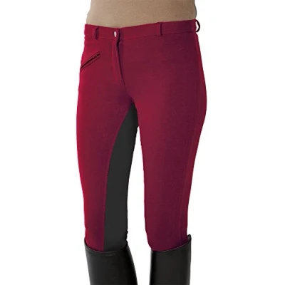 Image de PFIFF Reithose Vollbesatzhose Enfant Rouge (Red/Grey) 164 cm