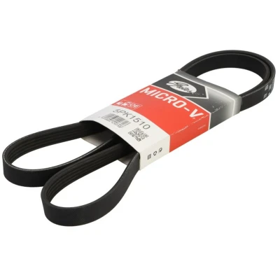Image de GATES 5PK1510 Courroie Poly V 1510 5 Polyester, EPDM (éthylène propylène diène caoutchouc) RoadMax Value Line MERCEDES BENZ: Classe A, B