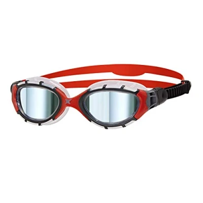 Image de Zoggs Predator Flex Titanium Mirror Small Lunettes de Natation Mixte, Noir/Rouge/Miroir, s