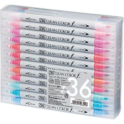 Image de Kuretake Zig lot de 36 marqueurs à double pointe Clean Color F, couleurs (TCS 6000T/36V)