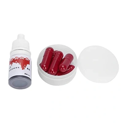 Image de Faux Capsules de Sang, Film Sanguin Artificiel Maquillage Halloween Gel Sang Coagulé Costume Cosplay Prop Party Trick Fournitures Accessoires
