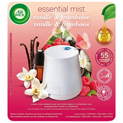Image de Diffuseur d’huiles Essentielles Essential Mist Vanille et Framboise+ 1 Recharge Parfum Framboise 25 ML