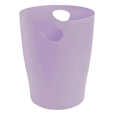 Image de Exacompta Réf. 45364D 1 corbeille à papier, poubelle ECOBIN avec poignées Volume 15 litres, adaptée au bureau comme en Home office Dimensions 26,3 x 33,5 cm couleur mauve