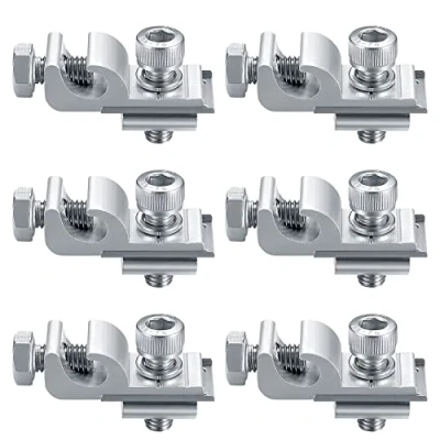 Image de 6 Pièces Clips de Mise à Terre Panneau Solaire Standard, Kit Fixation pour Système Montage Solaire, Pinces Support Cosses Fixations
