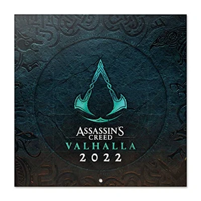 Image de Grupo Erik Calendrier 2022 Assassin&#039;s Creed Valhalla 12 Mois Mural, De Janvier à Décembre 30 x 60 cm, 6 langues, 1 Poster Inclus, Certifié FSC