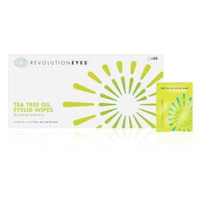 Image de Revolutioneyes Lingettes Pour Paupières À L&#039;arbre Thé 30 X Nettoyantes Usage Unique Contenant De L&#039;huile D&#039;arbre Thé, Les Yeux Secs, La MGD Et Blépharite